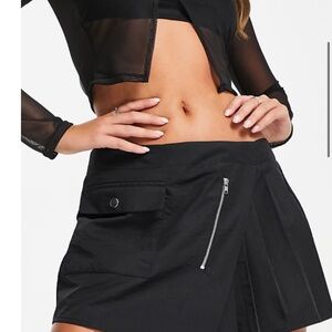Black Mini Skirt with Zipper Detail